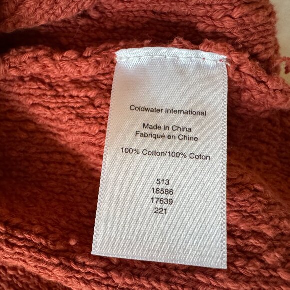 Coldwater Creek 100% Slub Cotton Rust Short Sleeve Sweater, size XL - Picture 9 of 10